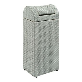 Darla All-Weather Wicker/Metal Swing Top Hideaway Outdoor Trash Can