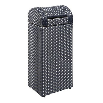 Darla All-Weather Wicker/Metal Swing Top Hideaway Outdoor Trash Can