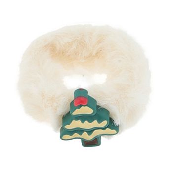 Christmas Hair Ties Plush Tree for Christmas Beige 1 pc