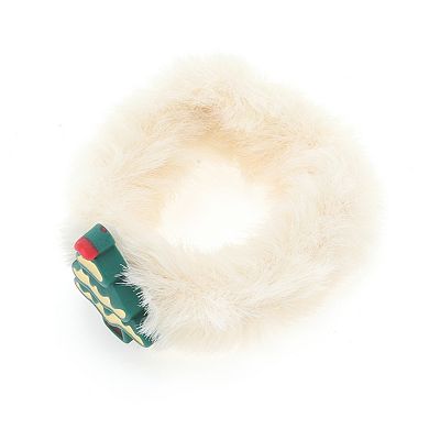 Christmas Hair Ties Plush Tree for Christmas Beige 1 Pc