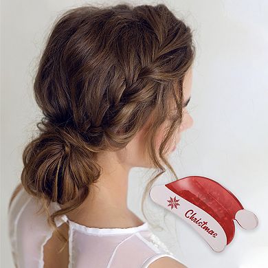 Christmas Hat Hair Clips for Christmas 3.35"x1.57"x1.97" 1 Pc