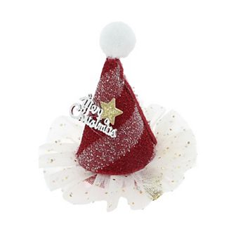 Christmas Hair Clips Star Stripes for Christmas 3.74"x3.54" Red White 1 pc