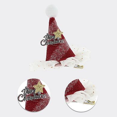 Christmas Hair Clips Star Stripes for Christmas 3.74"x3.54" Red White 1 Pc