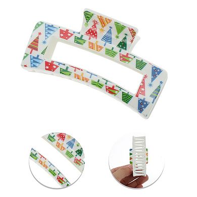 Square Christmas Tree Hair Clips for Christmas 3.35"x1.77"x1.57" White 1 Pc