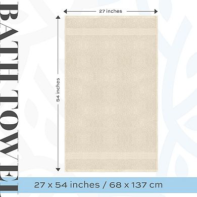 White Classic Luxury Cotton Bath Towels Set of 4, Quick Dry Bathroom Towels 4 Pack - 27x54"