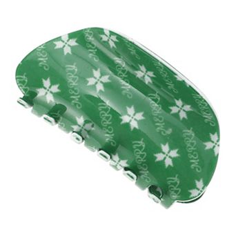 Semicircle Snowflakes Hair Clips for Christmas 3.35"x1.77"x1.77" Green White
