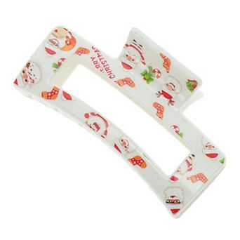 Christmas Santa Claus Hair Clips for Christmas 3.35"x1.77"x1.57" White 1 pc
