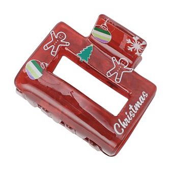 Christmas Gingerbread Man Hair Clips for Christmas 1.97"x1.77"x1.77" Red 1 pc