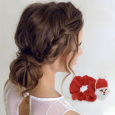 Christmas Hair Ties Claus for Christmas Red White 1 Pc