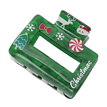 Christmas Elk Tree Hair Clips for Christmas 1.97"x1.77"x1.77" Green 1 pc