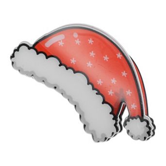Christmas Hat Hair Clips for Christmas 2.95"x1.57"x1.69" Red White 1 pc