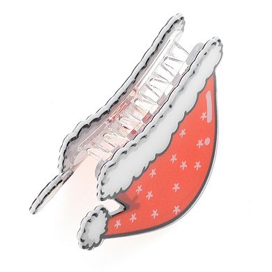Christmas Hat Hair Clips for Christmas 2.95"x1.57"x1.69" Red White 1 Pc