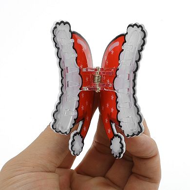 Christmas Hat Hair Clips for Christmas 2.95"x1.57"x1.69" Red White 1 Pc