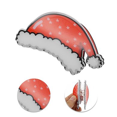 Christmas Hat Hair Clips for Christmas 2.95"x1.57"x1.69" Red White 1 Pc