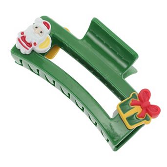 Square Old Man Gift Box Hair Clips for Christmas 3.35"x1.77"x1.57" Green 1 pc