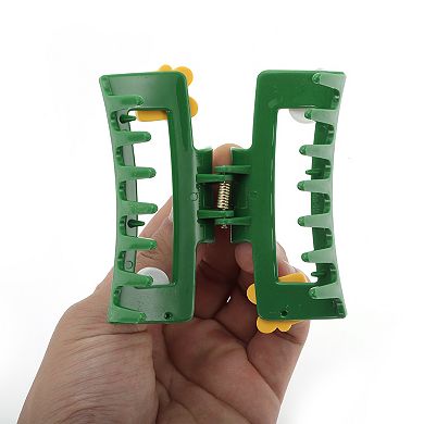 Square Old Man Gift Box Hair Clips for Christmas 3.35"x1.77"x1.57" Green 1 Pc