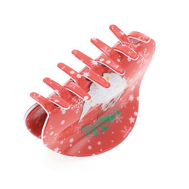 Christmas Hat Semicircle Hair Clips for Christmas 3.35"x1.77"x1.77" Red White