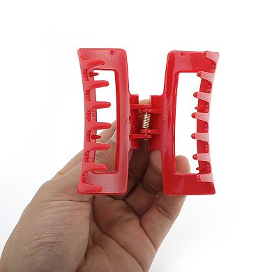 Square Santa Claus Hair Clips for Christmas 3.35"x1.77"x1.57" Red 1 Pc