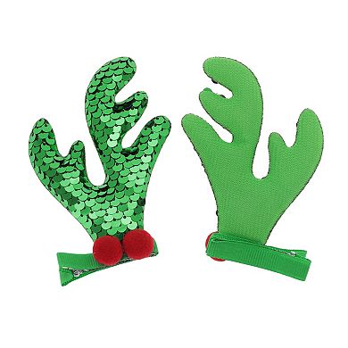 Christmas Double Antlers Hair Clips for Christmas 1.97"x0.79"x4.33" 1 Pair