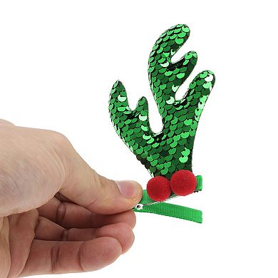 Christmas Double Antlers Hair Clips for Christmas 1.97"x0.79"x4.33" 1 Pair