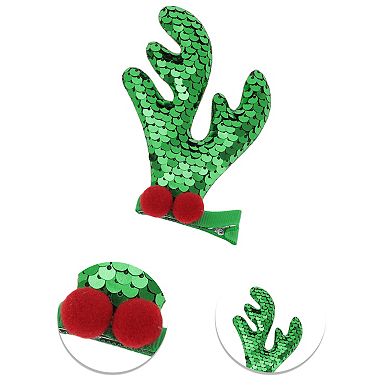 Christmas Double Antlers Hair Clips for Christmas 1.97"x0.79"x4.33" 1 Pair