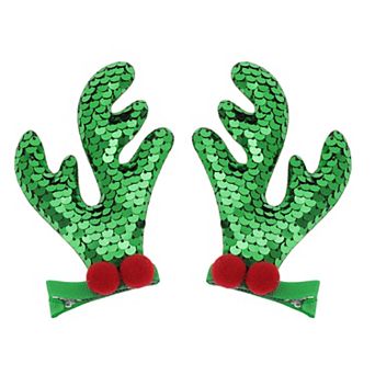 Christmas Double Antlers Hair Clips for Christmas 1.97"x0.79"x4.33" 1 Pair