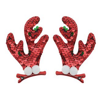 Christmas Double Antlers Hair Clips for Christmas 1.97"x0.79"x4.33" 1 Pair