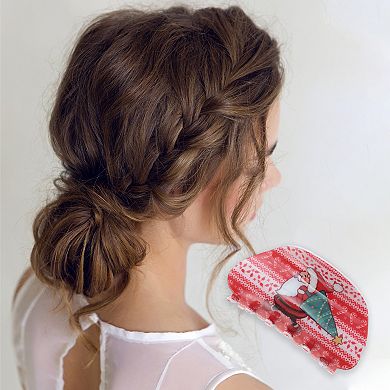 Semicircle Elder Hair Clips for Christmas 3.35"x1.77"x1.77" Red Green 1 Pc