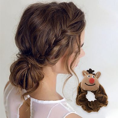 Christmas Hair Ties Elk for Christmas Brown 1 Pc