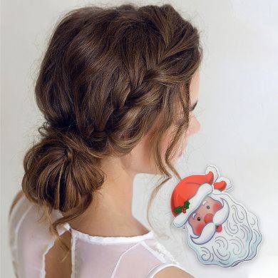 Christmas Cherry Old Man Hair Clips for Christmas 2.76"x1.97"x1.97" Red White