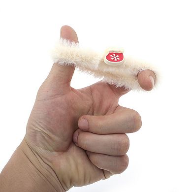 Christmas Hair Ties Plush Stockings for Christmas Beige 1 Pc