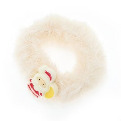 Christmas Hair Ties Plush Santa Claus for Christmas Beige 1 Pc