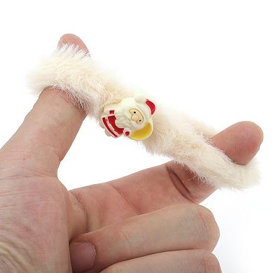 Christmas Hair Ties Plush Santa Claus for Christmas Beige 1 Pc