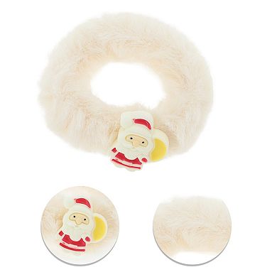 Christmas Hair Ties Plush Santa Claus for Christmas Beige 1 Pc