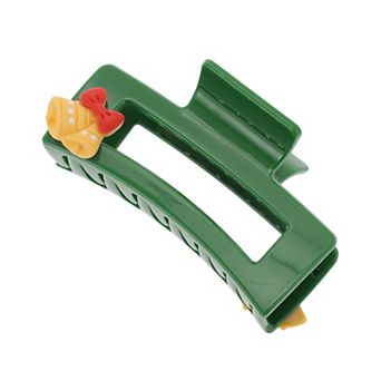 Square Bow Tie Bell Hair Clips for Christmas 3.35"x1.77"x1.57" Green 1 pc