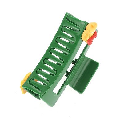 Square Bow Tie Bell Hair Clips for Christmas 3.35"x1.77"x1.57" Green 1 Pc