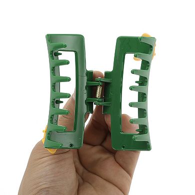 Square Bow Tie Bell Hair Clips for Christmas 3.35"x1.77"x1.57" Green 1 Pc
