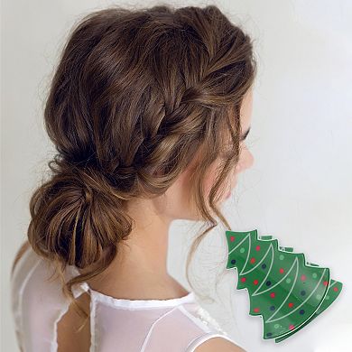Christmas Tree Hair Clips for Christmas 2.76"x2.36"x1.87" Green 1 Pc