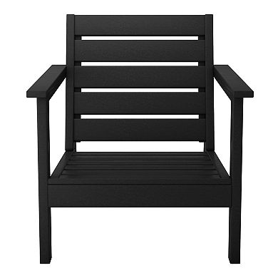 Outdoor Modern HDPE Patio Club Chair with Deep Seat Cushions