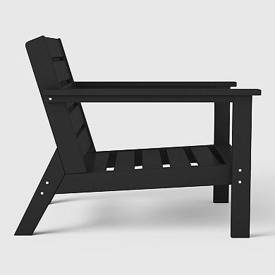 Outdoor Modern HDPE Patio Club Chair with Deep Seat Cushions