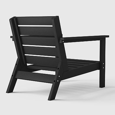 Outdoor Modern HDPE Patio Club Chair with Deep Seat Cushions