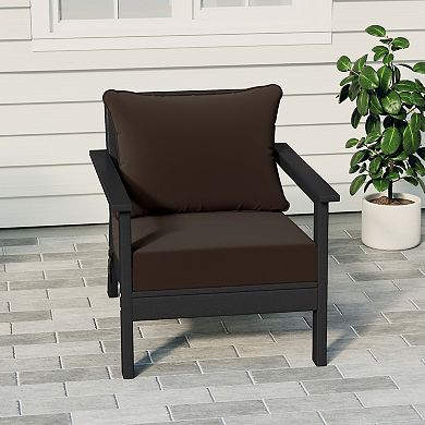 Outdoor Modern HDPE Patio Club Chair with Deep Seat Cushions