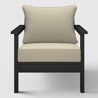 Outdoor Modern HDPE Patio Club Chair with Deep Seat Cushions