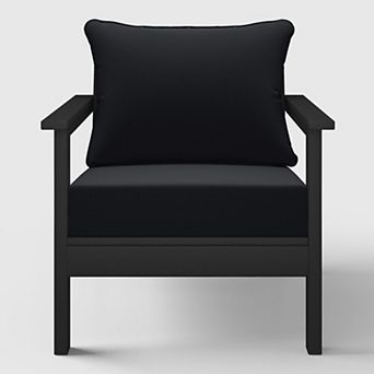 Outdoor Modern HDPE Patio Club Chair with Deep Seat Cushions