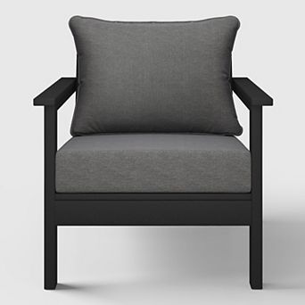 Outdoor Modern HDPE Patio Club Chair with Deep Seat Cushions