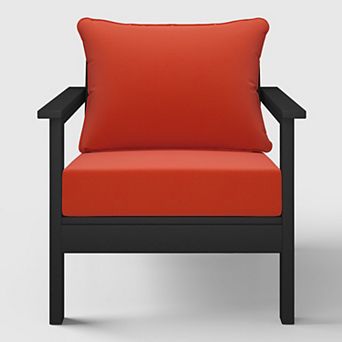 Outdoor Modern HDPE Patio Club Chair with Deep Seat Cushions