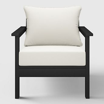 Outdoor Modern HDPE Patio Club Chair with Deep Seat Cushions