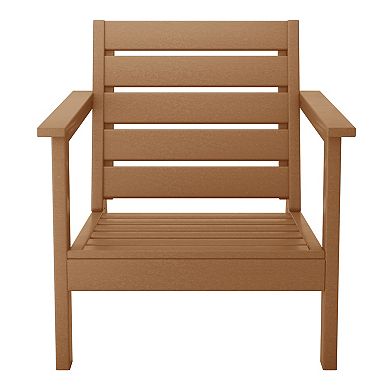Outdoor Modern HDPE Patio Club Chair with Deep Seat Cushions
