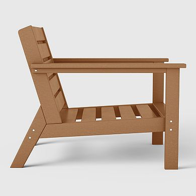 Outdoor Modern HDPE Patio Club Chair with Deep Seat Cushions