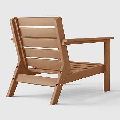 Outdoor Modern HDPE Patio Club Chair with Deep Seat Cushions